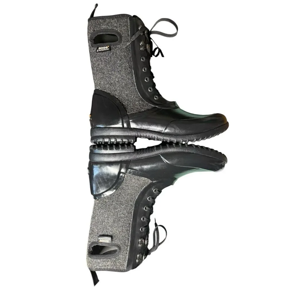 Bogs Women’s Sidney Wool Waterproof Snow Boots Black Size 9